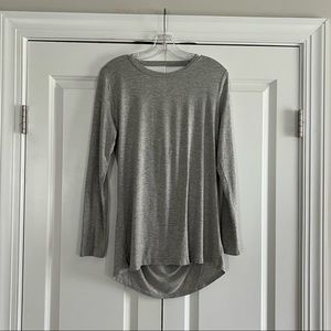 Pinkblush heather grey cutout draped back top